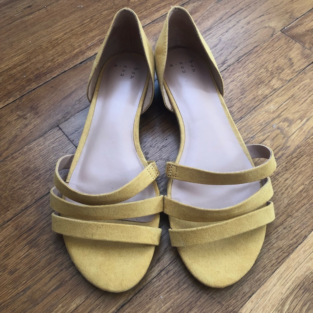 Mustard Strappy Flats